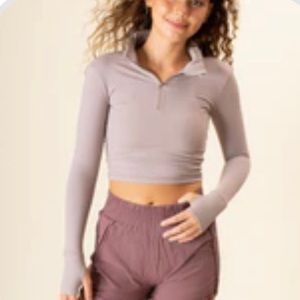 Paragon Sedona 1/4 Zip Crop - Faded Petal